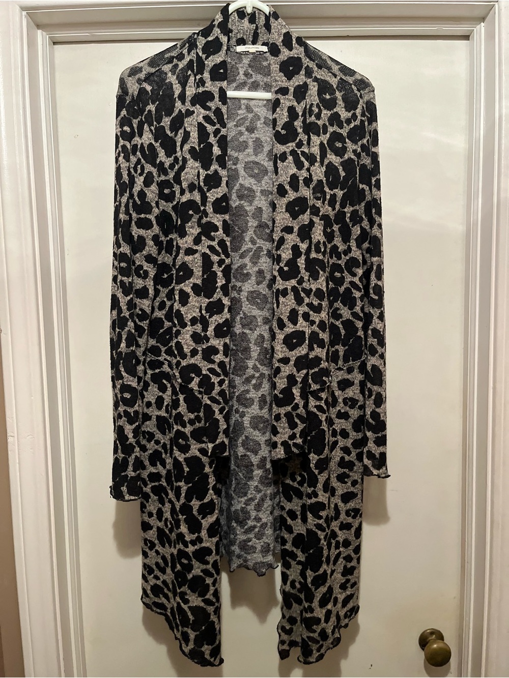Maurice’s Leopard Print Open Front Cardigan - Black & Khaki